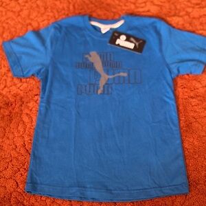 Puma Kids Vibrant Blue T-Shirt with Logo-NWT